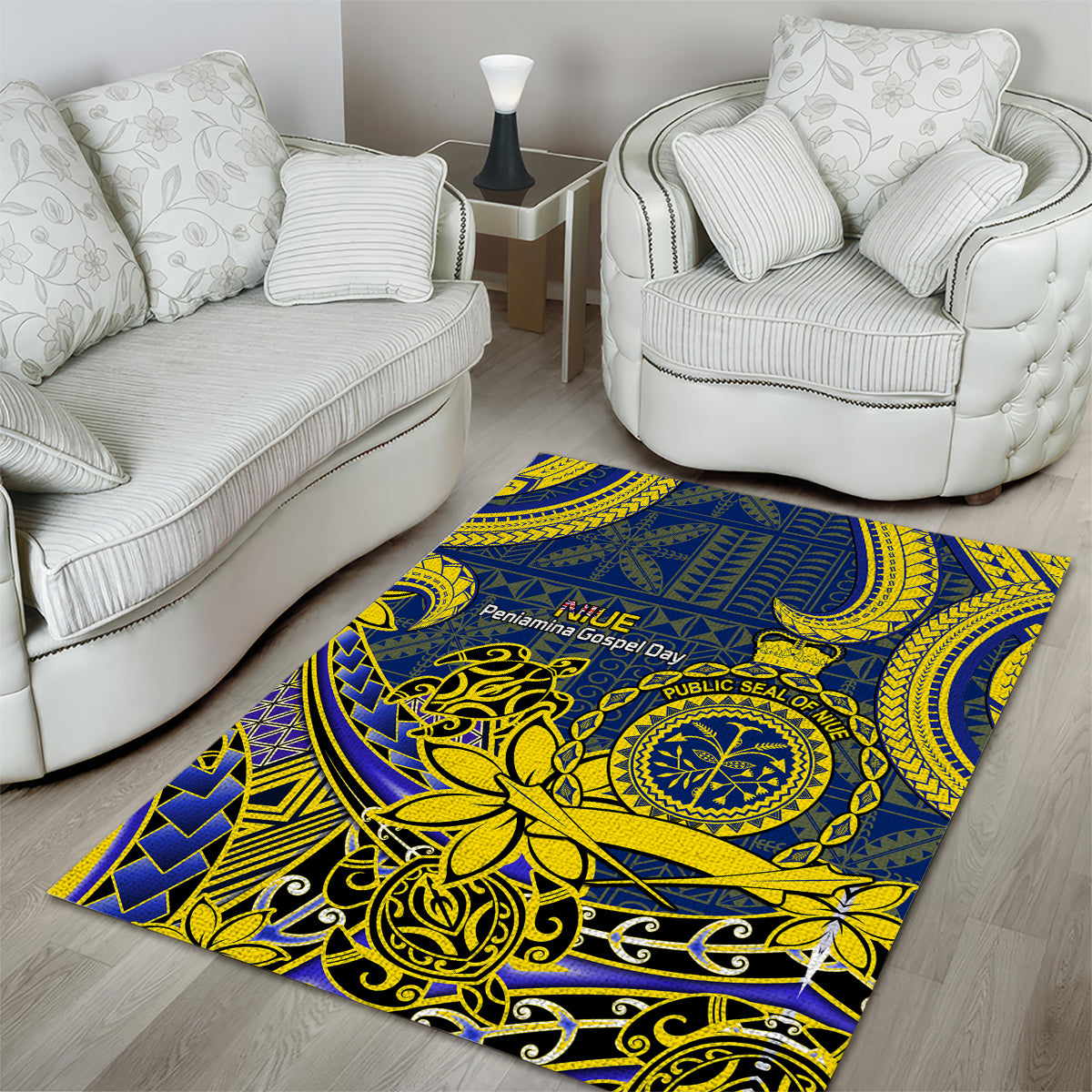 Niue Peniamina Gospel Day Area Rug Unique Niean Hiapo LT14 - Polynesian Pride