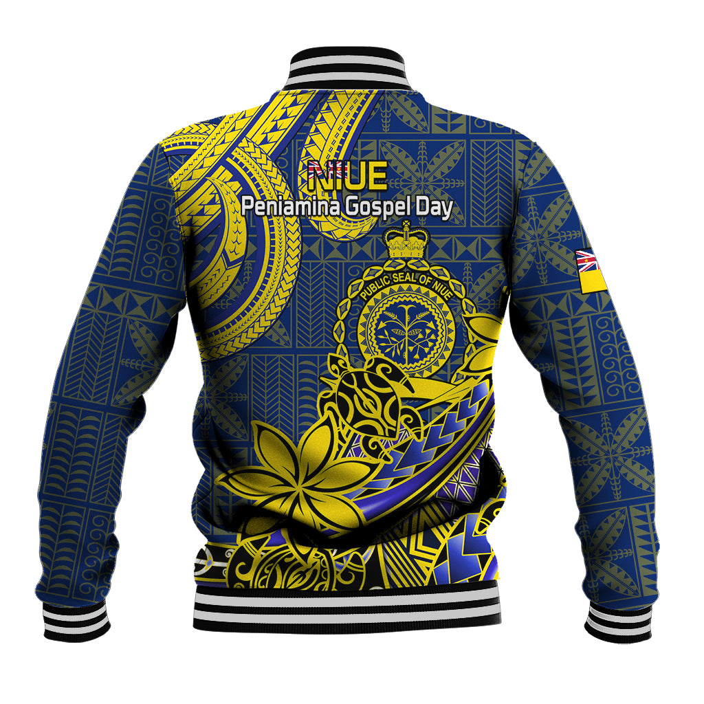 Niue Peniamina Gospel Day Baseball Jacket Unique Niean Hiapo LT14 - Polynesian Pride