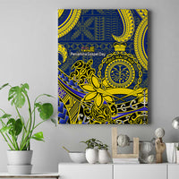 Niue Peniamina Gospel Day Canvas Wall Art Unique Niean Hiapo LT14 Blue - Polynesian Pride