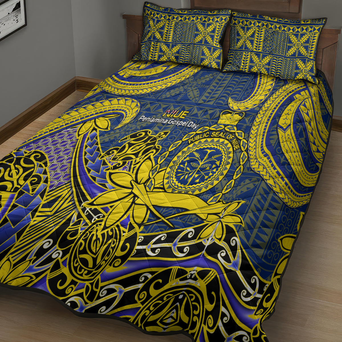 Niue Peniamina Gospel Day Quilt Bed Set Unique Niean Hiapo LT14 - Polynesian Pride