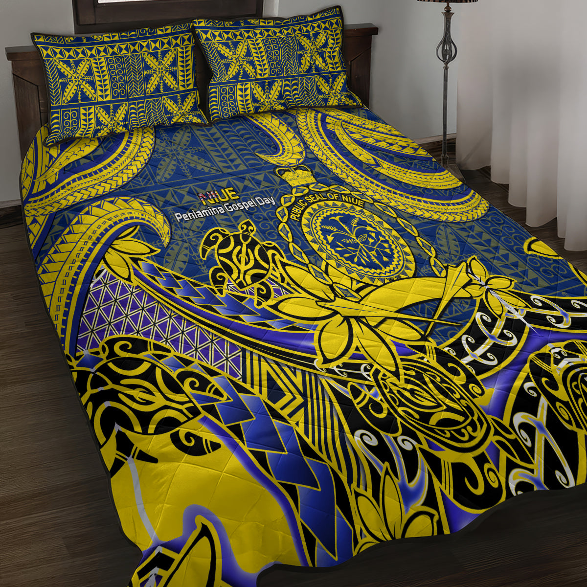 Niue Peniamina Gospel Day Quilt Bed Set Unique Niean Hiapo LT14 - Polynesian Pride