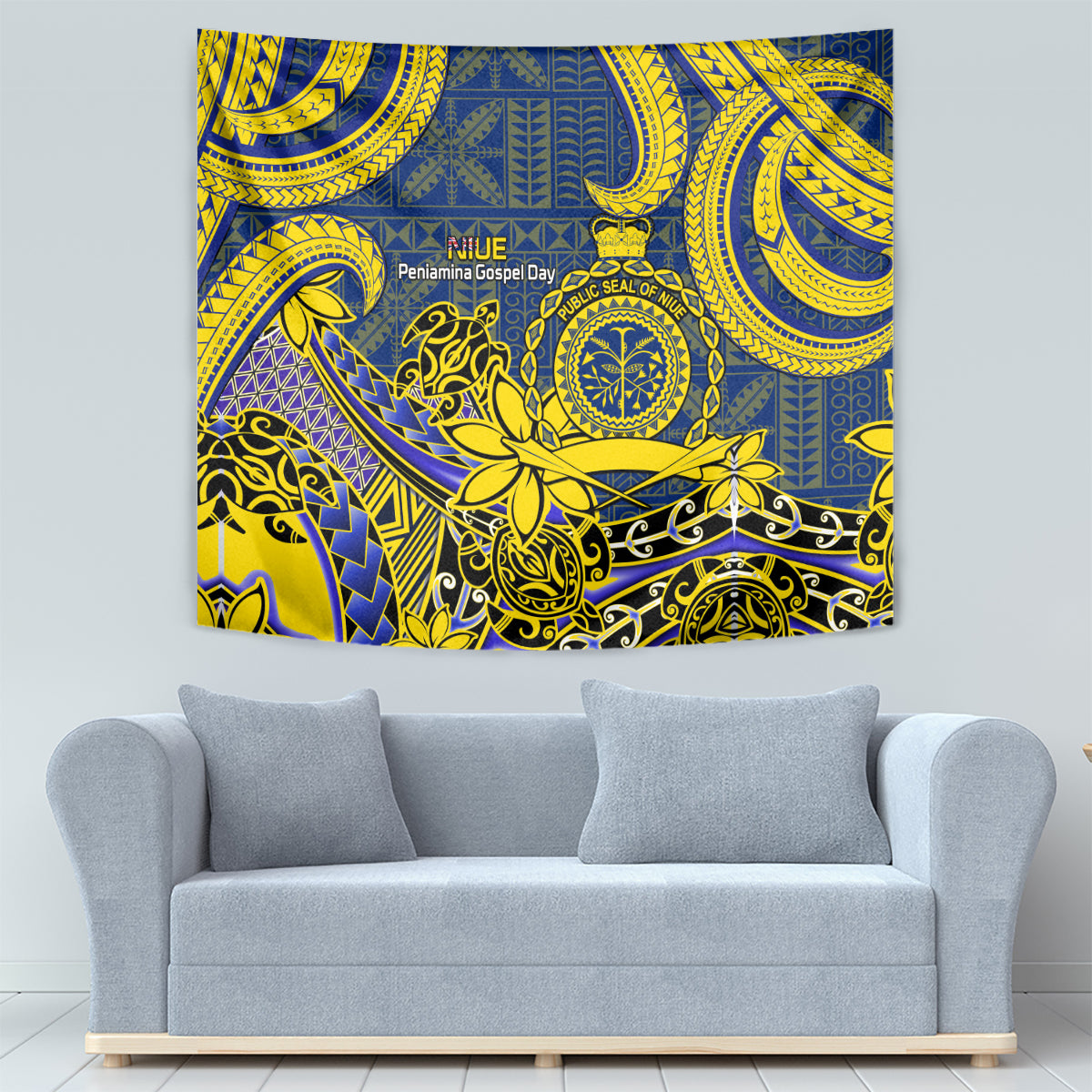 Niue Peniamina Gospel Day Tapestry Unique Niean Hiapo LT14 - Polynesian Pride