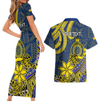 Personalised Niue Peniamina Gospel Day Couples Matching Short Sleeve Bodycon Dress and Hawaiian Shirt Unique Niean Hiapo LT14 - Polynesian Pride