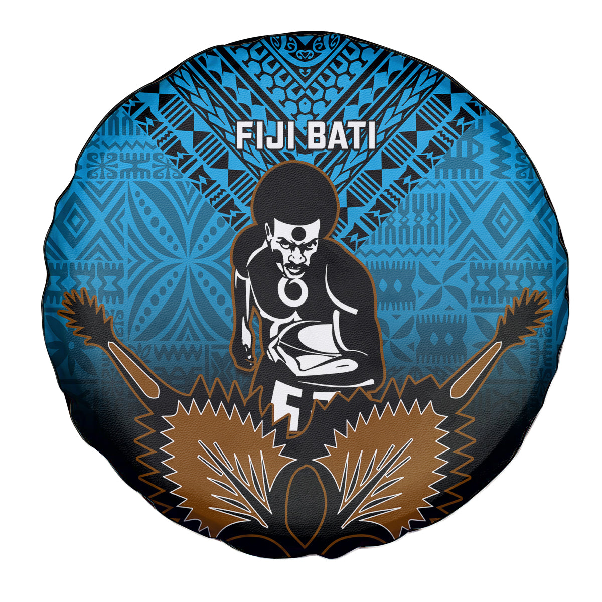 Fiji Tapa Rugby Spare Tire Cover Pacific 2023 Go Fijian Bati LT14 - Polynesian Pride