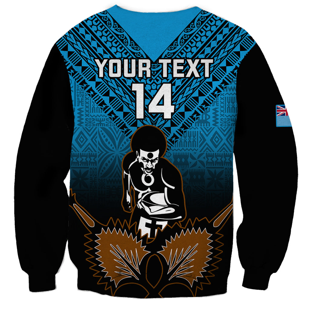 Custom Fiji Tapa Rugby Sweatshirt Pacific 2023 Go Fijian Bati LT14 - Polynesian Pride
