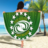 Custom Cook Islands Rugby Beach Blanket Pacific 2023 Go The Kukis LT14 - Wonder Print Shop