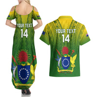 Custom Cook Islands Rugby Couples Matching Summer Maxi Dress and Hawaiian Shirt Pacific 2023 Go The Kukis LT14 - Polynesian Pride