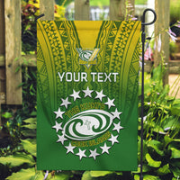 Custom Cook Islands Rugby Garden Flag Pacific 2023 Go The Kukis LT14 Garden Flag Green - Polynesian Pride