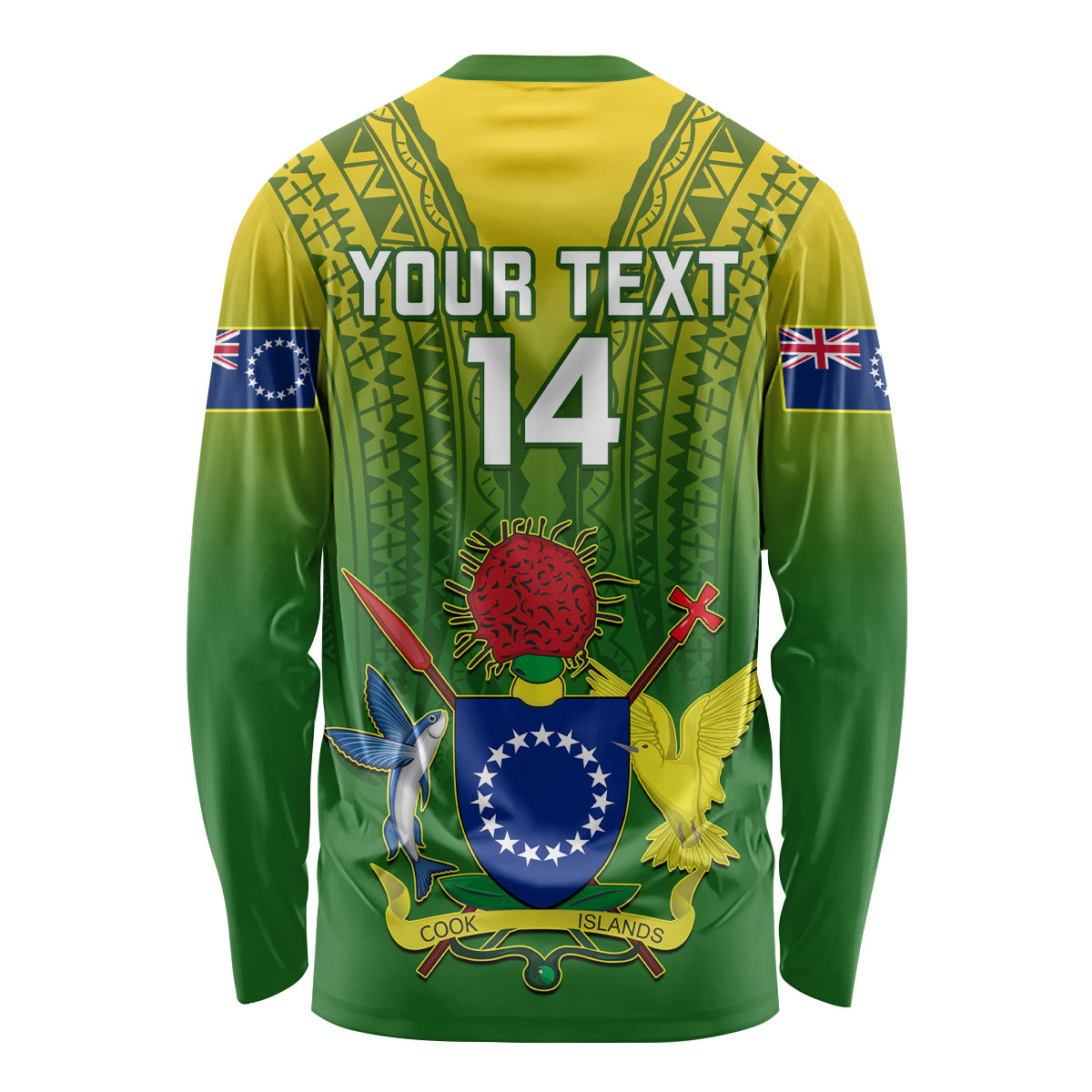 Custom Cook Islands Rugby Long Sleeve Shirt Pacific 2023 Go The Kukis LT14 - Polynesian Pride
