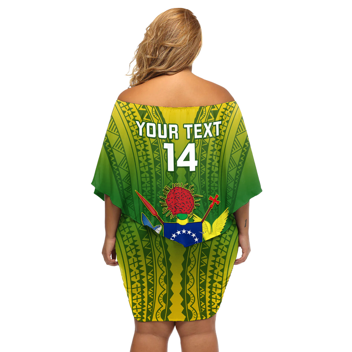 Custom Cook Islands Rugby Off Shoulder Short Dress Pacific 2023 Go The Kukis LT14 - Polynesian Pride