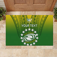 Custom Cook Islands Rugby Rubber Doormat Pacific 2023 Go The Kukis LT14 - Polynesian Pride
