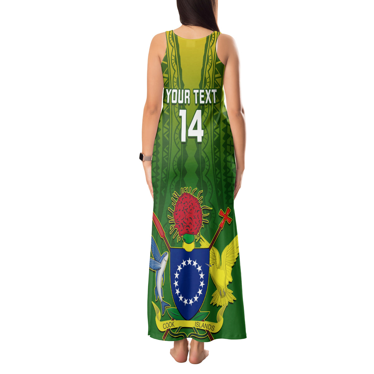 Custom Cook Islands Rugby Tank Maxi Dress Pacific 2023 Go The Kukis LT14 - Polynesian Pride