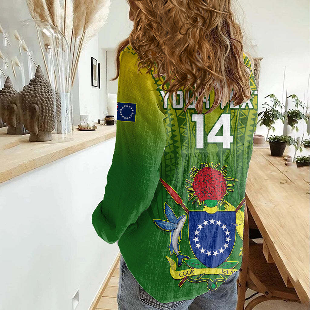 Custom Cook Islands Rugby Women Casual Shirt Pacific 2023 Go The Kukis LT14 - Polynesian Pride