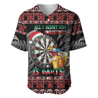 All I Want For Christmas Is Darts New Zealand Baseball Jersey LT14 Black - Polynesian Pride