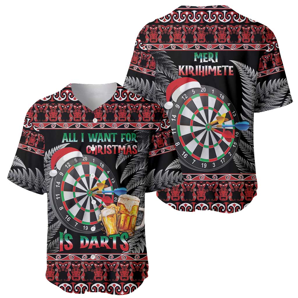 All I Want For Christmas Is Darts New Zealand Baseball Jersey LT14 - Polynesian Pride