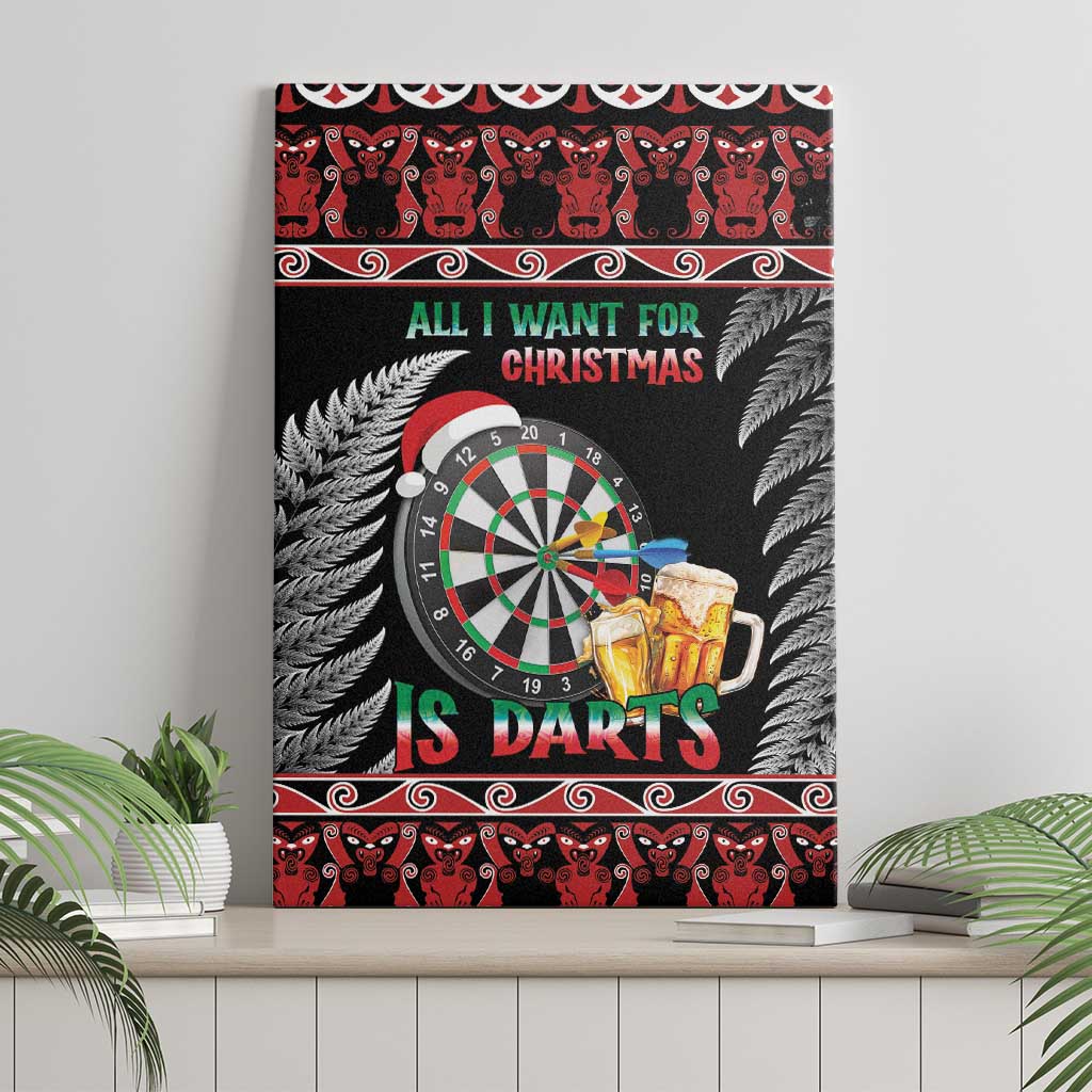 All I Want For Christmas Is Darts New Zealand Canvas Wall Art