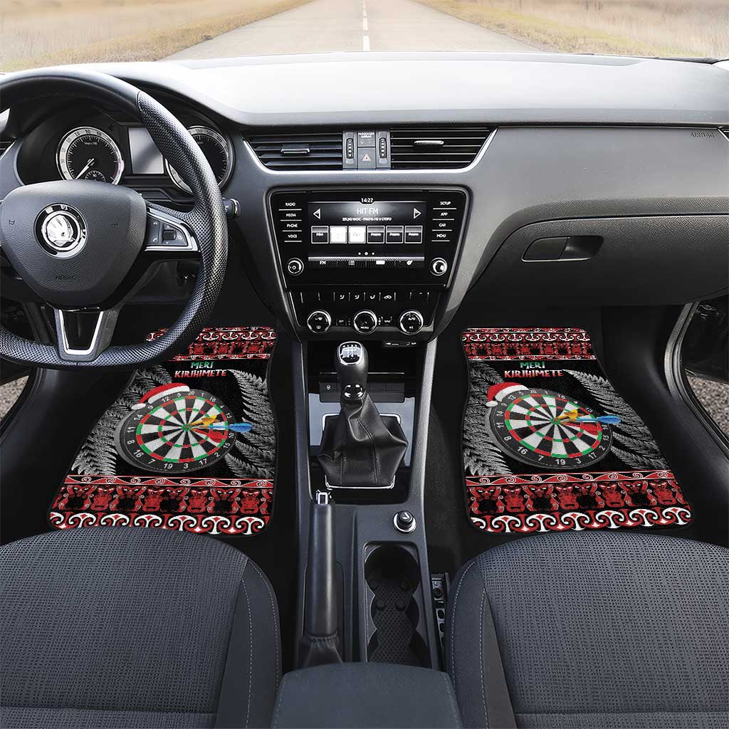 All I Want For Christmas Is Darts New Zealand Car Mats LT14 Set 2pcs - Front Black - Polynesian Pride