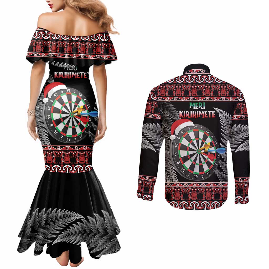 All I Want For Christmas Is Darts New Zealand Couples Matching Mermaid Dress and Long Sleeve Button Shirt