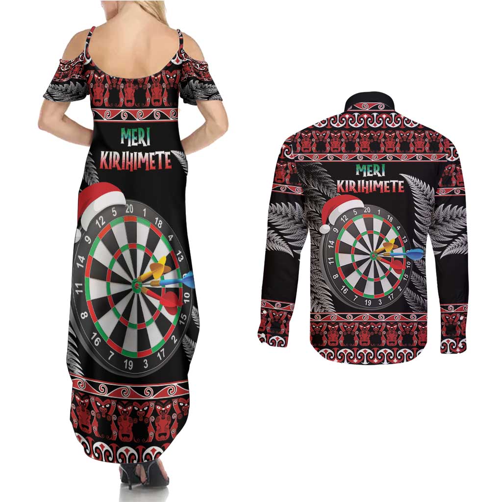 All I Want For Christmas Is Darts New Zealand Couples Matching Summer Maxi Dress and Long Sleeve Button Shirt