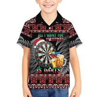 All I Want For Christmas Is Darts New Zealand Family Matching Short Sleeve Bodycon Dress and Hawaiian Shirt