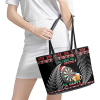 All I Want For Christmas Is Darts New Zealand Leather Tote Bag LT14 - Polynesian Pride
