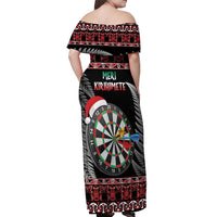 All I Want For Christmas Is Darts New Zealand Off Shoulder Maxi Dress LT14 - Polynesian Pride