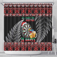 All I Want For Christmas Is Darts New Zealand Shower Curtain LT14 - Polynesian Pride