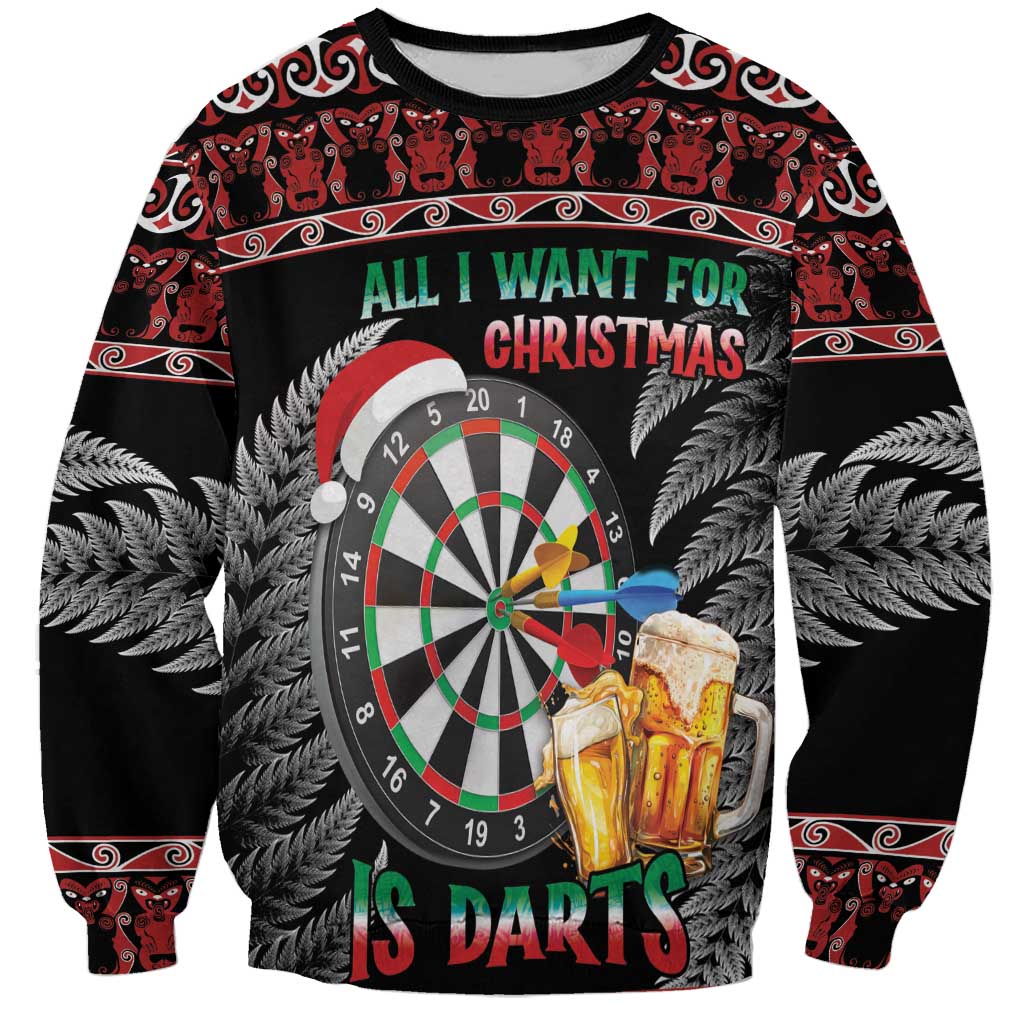 All I Want For Christmas Is Darts New Zealand Sweatshirt LT14 Unisex Black - Polynesian Pride