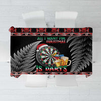 All I Want For Christmas Is Darts New Zealand Tablecloth LT14 Black - Polynesian Pride