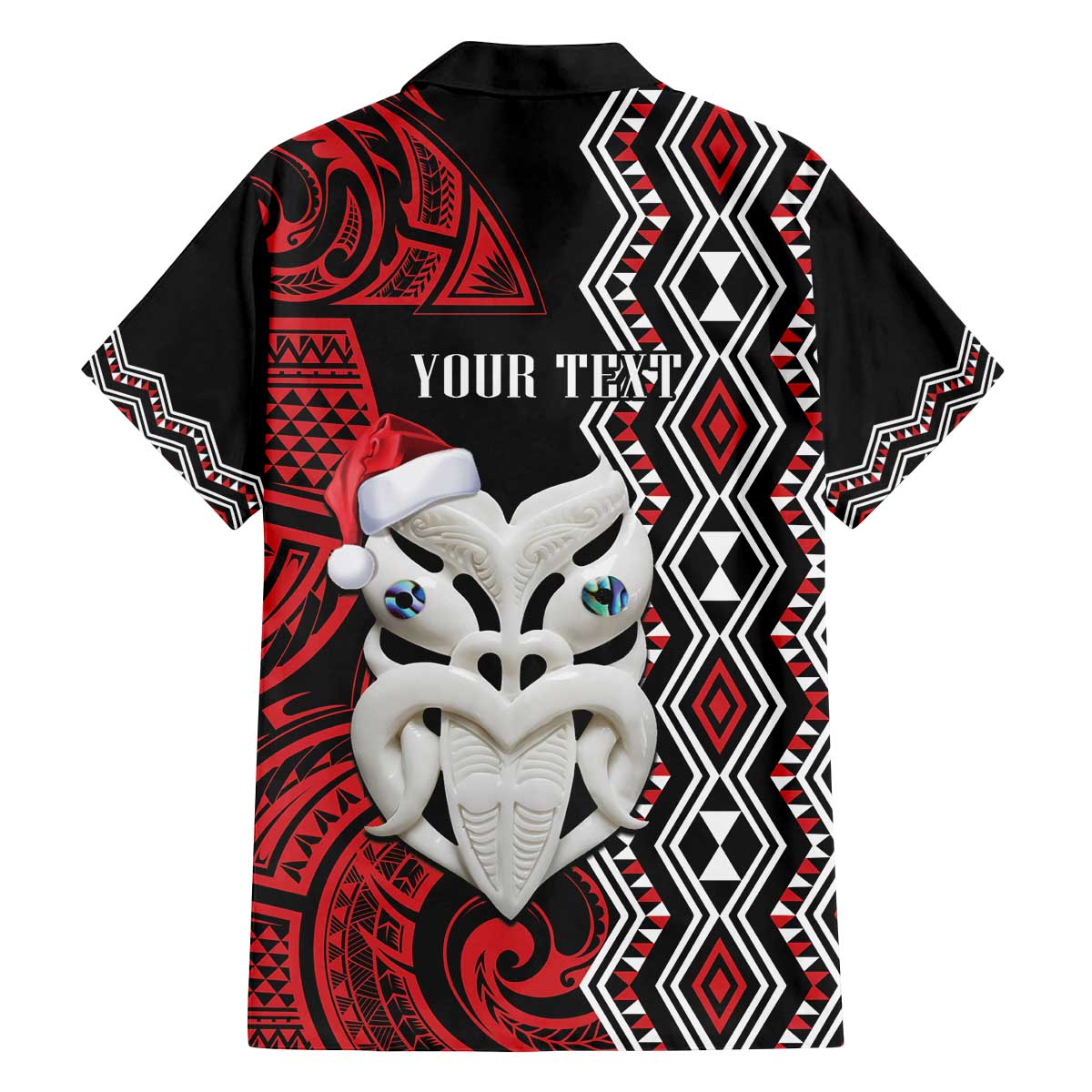 Personalised New Zealand Christmas Family Matching Off The Shoulder Long Sleeve Dress and Hawaiian Shirt Meri Kirihimete Maori Wheku - Taniko Art LT14 - Polynesian Pride
