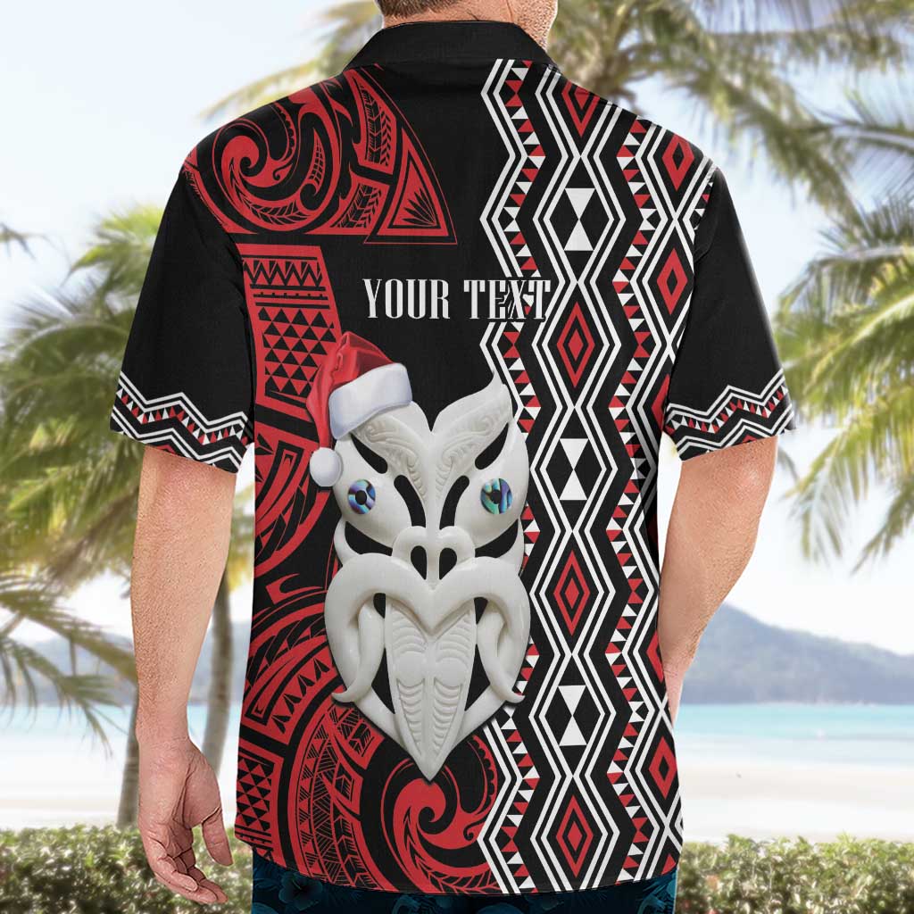 Personalised New Zealand Christmas Hawaiian Shirt Meri Kirihimete Maori Wheku - Taniko Art