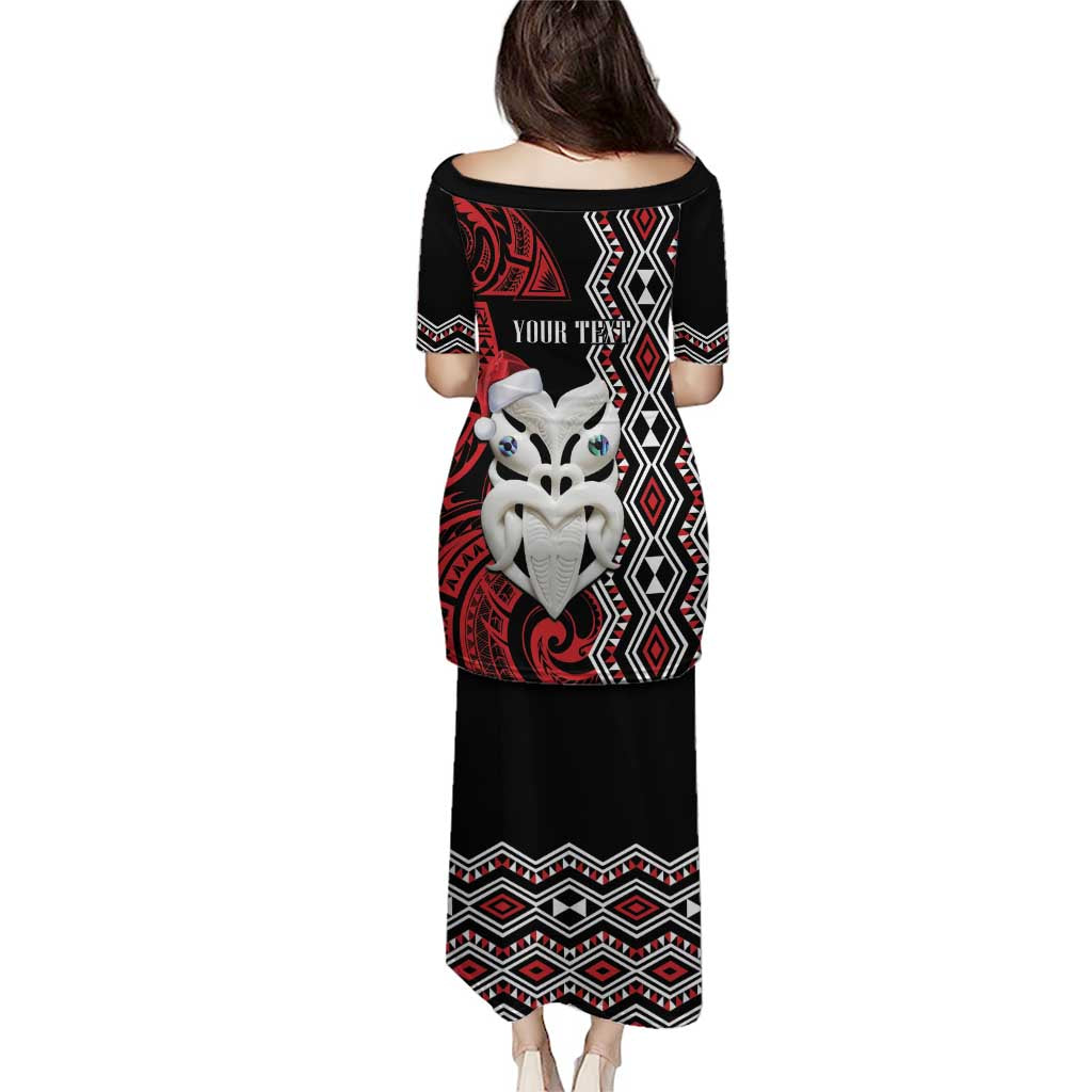 Personalised New Zealand Christmas Puletasi Meri Kirihimete Maori Wheku - Taniko Art