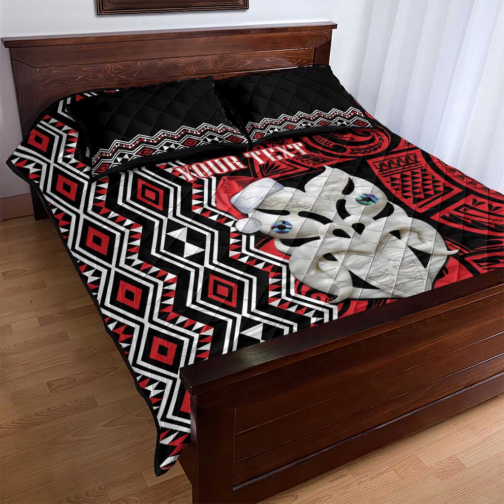 Personalised New Zealand Christmas Quilt Bed Set Meri Kirihimete Maori Wheku - Taniko Art