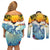 Aloha Hawaii Dolphins Couples Matching Off Shoulder Short Dress and Long Sleeve Button Shirt Heart Of The Ocean Tropical Summer Vibes LT14 - Polynesian Pride