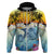 Aloha Hawaii Dolphins Zip Hoodie Heart Of The Ocean Tropical Summer Vibes LT14 Zip Hoodie Blue - Polynesian Pride