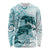 Polynesia Dolphins Long Sleeve Shirt Valentine Day Floral Polynesian - Vintage Dark Cyan LT14 Unisex Dark Cyan - Polynesian Pride
