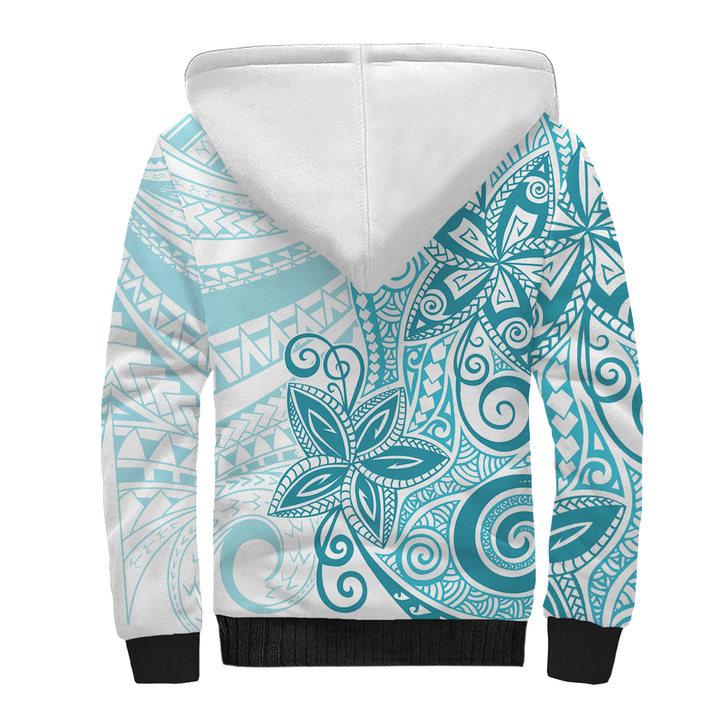 Polynesia Dolphins Sherpa Hoodie Valentine Day Floral Polynesian - Vintage Dark Cyan LT14 - Polynesian Pride