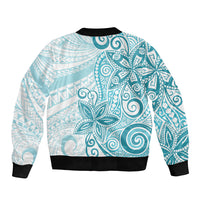 Polynesia Dolphins Sleeve Zip Bomber Jacket Valentine Day Floral Polynesian - Vintage Dark Cyan LT14 - Polynesian Pride