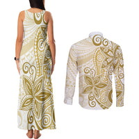Polynesia Dolphins Couples Matching Tank Maxi Dress and Long Sleeve Button Shirt Valentine Day Floral Polynesian - Vintage Brown LT14 - Polynesian Pride