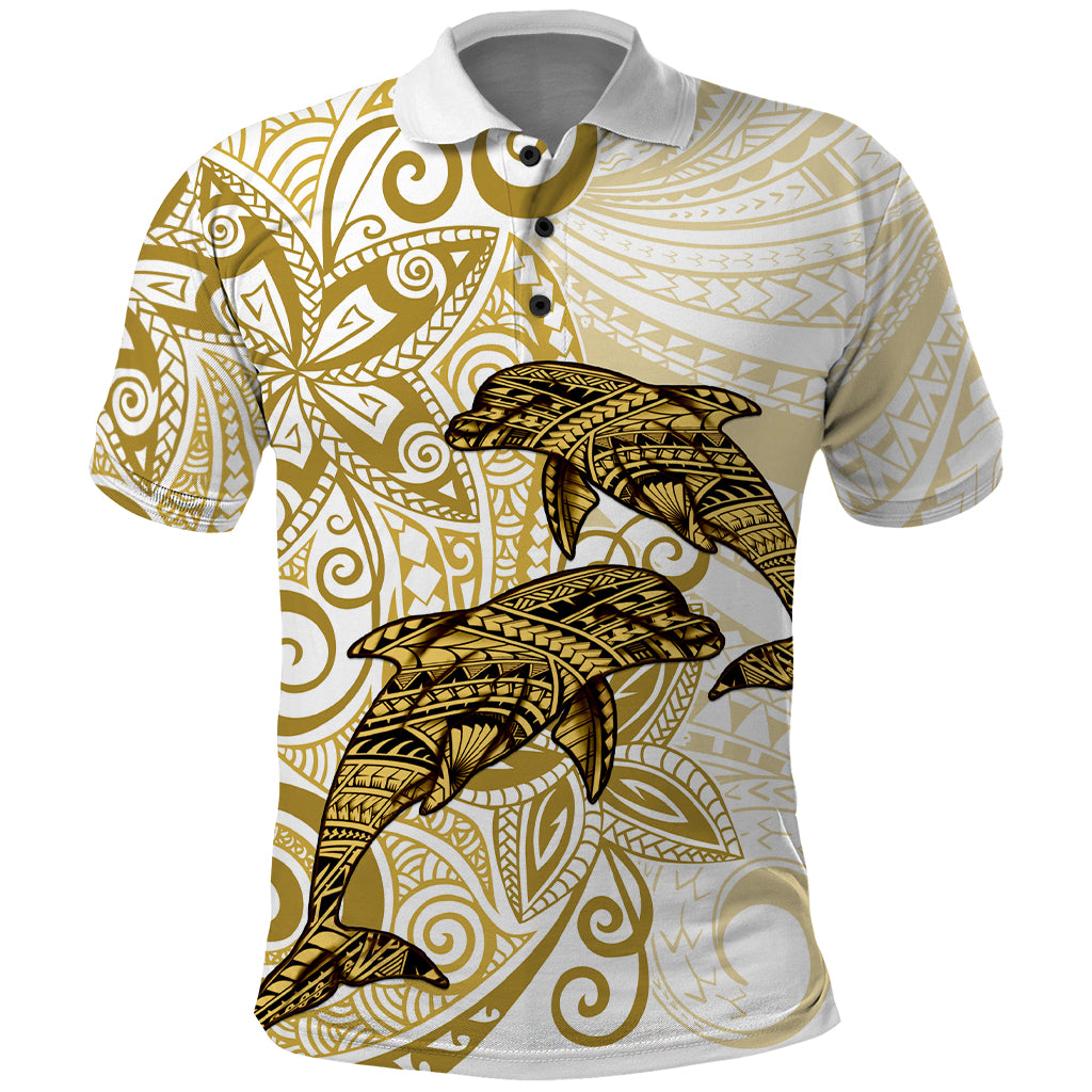 Polynesia Dolphins Polo Shirt Valentine Day Floral Polynesian - Vintage Brown LT14 Brown - Polynesian Pride