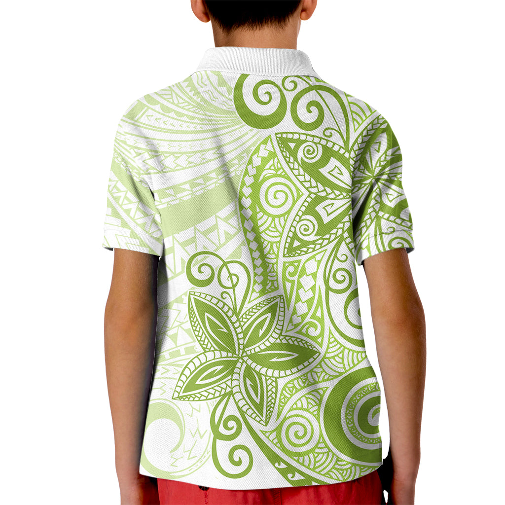 Polynesia Dolphins Kid Polo Shirt Valentine Day Floral Polynesian - Vintage Lime Green LT14 - Polynesian Pride