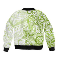 Polynesia Dolphins Sleeve Zip Bomber Jacket Valentine Day Floral Polynesian - Vintage Lime Green LT14 - Polynesian Pride