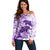 Polynesia Dolphins Off Shoulder Sweater Valentine Day Floral Polynesian - Vintage Purple LT14 Women Purple - Polynesian Pride