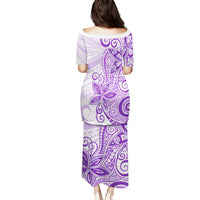 Polynesia Dolphins Puletasi Valentine Day Floral Polynesian - Vintage Purple LT14 - Polynesian Pride