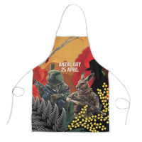 New Zealand and Australia ANZAC Day Apron Sliver Fern Kakapo With Golden Wattle Kangaroo - Polynesian Pride