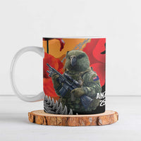 New Zealand and Australia ANZAC Day Ceramic Mug Sliver Fern Kakapo With Golden Wattle Kangaroo - Polynesian Pride