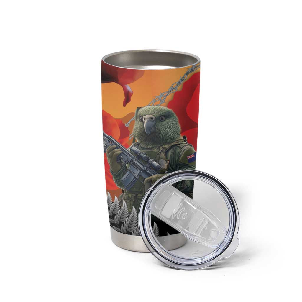 New Zealand and Australia ANZAC Day Tumbler Cup Sliver Fern Kakapo With Golden Wattle Kangaroo