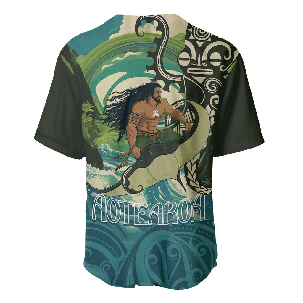Aotearoa Tangaroa Atua Baseball Jersey New Zealand God Of The Ocean