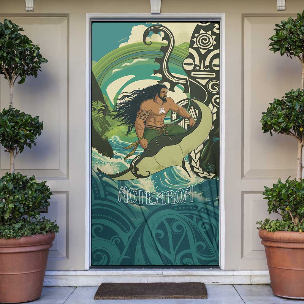 Aotearoa Tangaroa Atua Door Cover New Zealand God Of The Ocean - Polynesian Pride