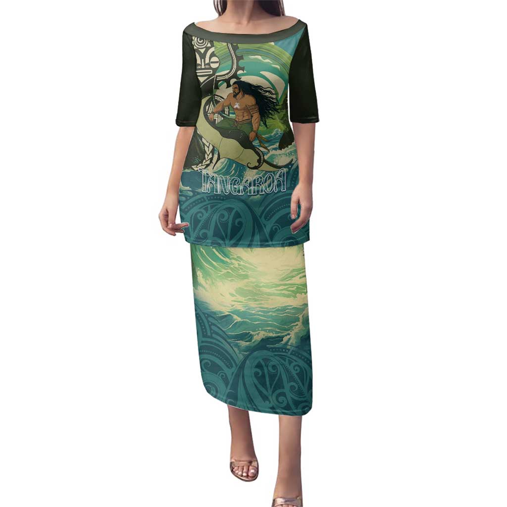 Aotearoa Tangaroa Atua Family Matching Puletasi and Hawaiian Shirt New Zealand God Of The Ocean